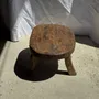 Tabourets - Petit stool, tabouret d'appoint en teck massif ovale pieds arqués - OFFICE OBJETS