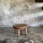 Tabourets - Petit stool, tabouret d'appoint en teck massif ovale assise bicolore - OFFICE OBJETS