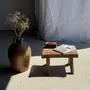 Tabourets - Petit stool, tabouret d'appoint rectangulaire arquée en teck massif - OFFICE OBJETS