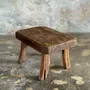 Tabourets - Petit stool, tabouret d'appoint en teck massif rectangulaire arrondi - OFFICE OBJETS