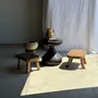 Tabourets - Petit stool, tabouret d'appoint en teck massif rectangulaire arrondi - OFFICE OBJETS