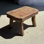 Tabourets - Petit stool, tabouret d'appoint en teck massif rectangulaire arrondi - OFFICE OBJETS