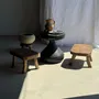 Tabourets - Petit stool, tabouret d'appoint en teck massif rectangulaire arrondi - OFFICE OBJETS
