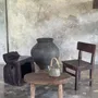 Tabourets - Petit stool ou petite table d'appoint ovale en teck massif wabi-sabi - OFFICE OBJETS