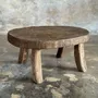 Tabourets - Petit stool ou petite table d'appoint ovale en teck massif wabi-sabi - OFFICE OBJETS