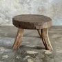 Tabourets - Petit stool ou petite table d'appoint ovale en teck massif wabi-sabi - OFFICE OBJETS