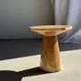 Tables basses - Table d'appoint en suar massif naturel (monoxyle) piètement conique - OFFICE OBJETS