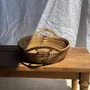 Trays - Large flat oval woven rattan basket with Indonesian handles L53x64 - OFFICE OBJETS