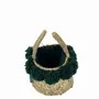 Sacs et cabas - Panier avec roue en céramique et pompon vert foncé - DANIÉ