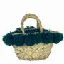 Sacs et cabas - Panier avec roue en céramique et pompon vert foncé - DANIÉ