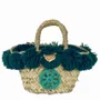 Sacs et cabas - Panier avec roue en céramique et pompon vert foncé - DANIÉ
