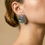 Bijoux - Boucles d'oreilles clips nacre noire - Sumida - NATURE BIJOUX