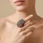 Bijoux - Bague nacre noire T58 - Sumida - NATURE BIJOUX