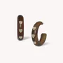 Bijoux - Boucles d'oreilles créoles 3 coeurs nacre dorée - Wild Heart - NATURE BIJOUX