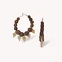 Bijoux - Boucles d'oreilles créoles multipampilles coeur nacre dorée - Wild Heart - NATURE BIJOUX