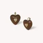 Bijoux - Boucles d'oreilles dormeuses petit coeur bois de roblès - Wild Heart - NATURE BIJOUX