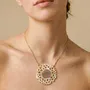 Bijoux - Collier court gros pendentif nacre ajourée - Corallium - NATURE BIJOUX