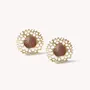 Bijoux - Boucles d'oreilles clips nacre dorée ajourée - Corallium - NATURE BIJOUX