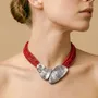 Bijoux - Collier petit plastron 3 éléments nacre noire - Sumida - NATURE BIJOUX
