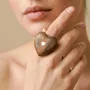 Bijoux - Bague ajustable coeur bois de roblès - Wild Heart - NATURE BIJOUX