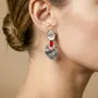 Bijoux - Boucles d'oreilles poussoir 2 éléments nacre noire - Sumida - NATURE BIJOUX