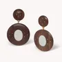 Bijoux - Boucles d'oreilles poussoir 2 éléments bois - Oman - NATURE BIJOUX