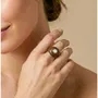 Bijoux - Bague bois et cabochon nacre T58 - Oman - NATURE BIJOUX
