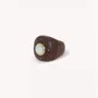 Bijoux - Bague bois et cabochon nacre T58 - Oman - NATURE BIJOUX