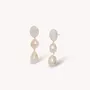Bijoux - Boucles d'oreilles poussoir rang de 3 perles - Bora Bora - NATURE BIJOUX