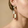 Bijoux - Boucles d'oreilles poussoir 2 éléments longues - Kamakura - NATURE BIJOUX