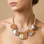 Bijoux - Collier plastron 5 éléments bambou & nacre - Kamakura - NATURE BIJOUX
