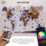 Autres décorations murales - Carte du Monde en Bois 3D LED 3.0 Prime Multicolore M USA Droite - ENJOY THE WOOD