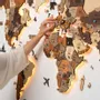 Autres décorations murales - Carte du Monde en Bois 3D LED 3.0 Prime Multicolore M USA Droite - ENJOY THE WOOD