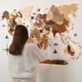 Autres décorations murales - Carte du Monde en Bois 3D LED 3.0 Prime Multicolore M USA Droite - ENJOY THE WOOD