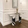 Tables de jardin - Table console - 180X40X85cm - Ombrure - Marbre Panda - STONE VALLEY