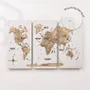Objets de décoration - Carte du monde en bois 3D triptyque sans cadre – Terra L Blanc laiteux - ENJOY THE WOOD