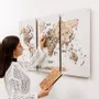 Objets de décoration - Carte du monde en bois 3D triptyque sans cadre – Terra M Noir - ENJOY THE WOOD