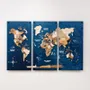 Objets de décoration - Carte du monde en bois 3D triptyque sans cadre – Terra L Noir - ENJOY THE WOOD