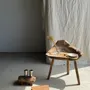Tabourets - Petit tabouret, repose-pied en teck blond monoxyle court coins coupés - OFFICE OBJETS