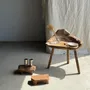 Repose-pieds - Petit tabouret, repose-pied en teck blond monoxyle organique wabi-sabi - OFFICE OBJETS