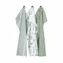 Torchons textile - TORCHON DE CUISINE RECYCLÉ LINNEA, 3-PACK, VERT/BLANC 50x70cm - BY WILLE