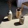Autres tables  - Petite table d'appoint en bois pétrifié cœur noir écorce stries noires - OFFICE OBJETS