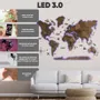 Autres décorations murales - Carte du Monde en Bois 3D LED 3.0 Prime Noyer Foncé 2XL UE Droite - ENJOY THE WOOD