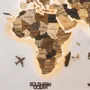 Autres décorations murales - Carte du Monde en Bois 3D LED 2.0 (avec fond en acrylique) Prime Plus Dark Walnut 3XL - ENJOY THE WOOD