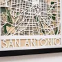 Autres décorations murales - Carte 3D de la ville 3.0 San Antonio M, cadre noir - ENJOY THE WOOD