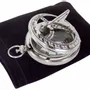 Decorative objects - Nickel finish sundial mounted onto a pocket compass, delivered in vlevet pouch, diam. 1"3/4 - TRADE WINDS