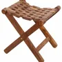 Stools - Folding stool in Sheesham, 19"x15"xH.18" - TRADE WINDS