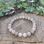 Bracelets - BRACELET PIERRE RONDE AGATE FOSSILE - JOLIE JULIE