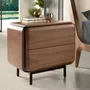 Night tables - Bedside table in walnut, wenge and brown metal steel - ANGEL CERDÁ