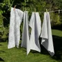 Torchons textile - Torchon de cuisine recyclé LINNEA, 4 motifs , Blanc/Gris clair 50x70cm - BY WILLE